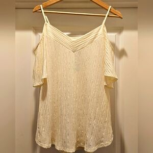 NWT Kaileigh Valette Cold Shoulder Knit Top Cream Medium